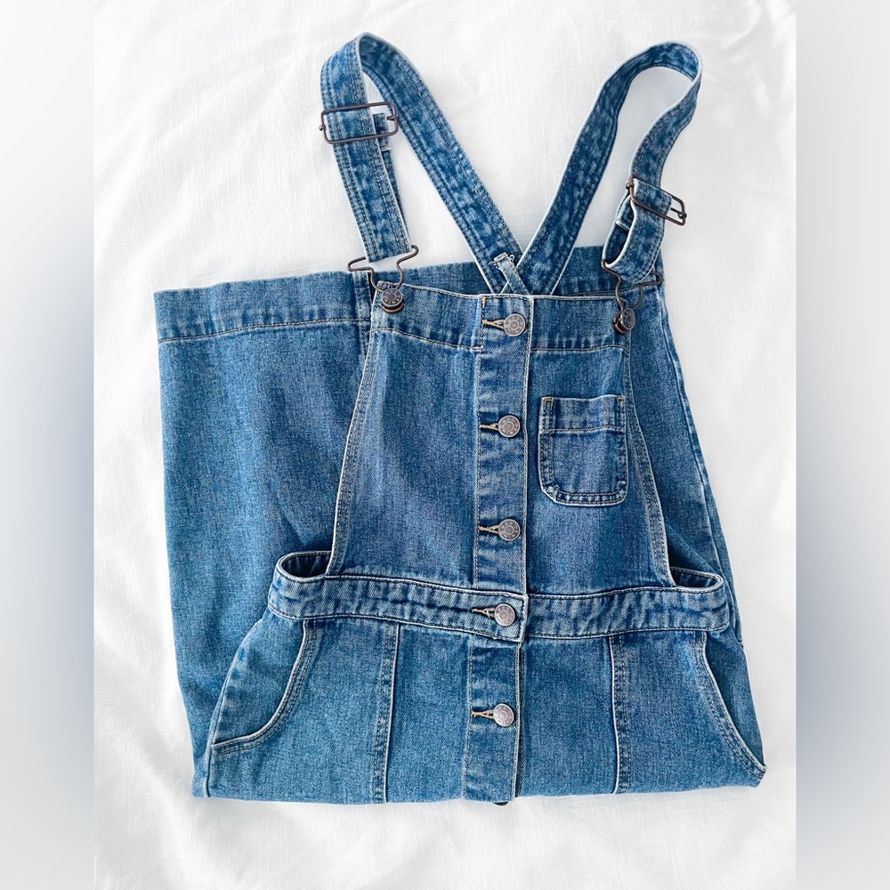WORN ONCE!! BDG Denim overall skirt